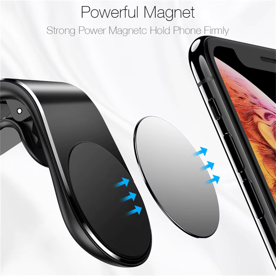 Magnetic Car Phone Holder — Air Vent Clip Mount, 360° Rotation